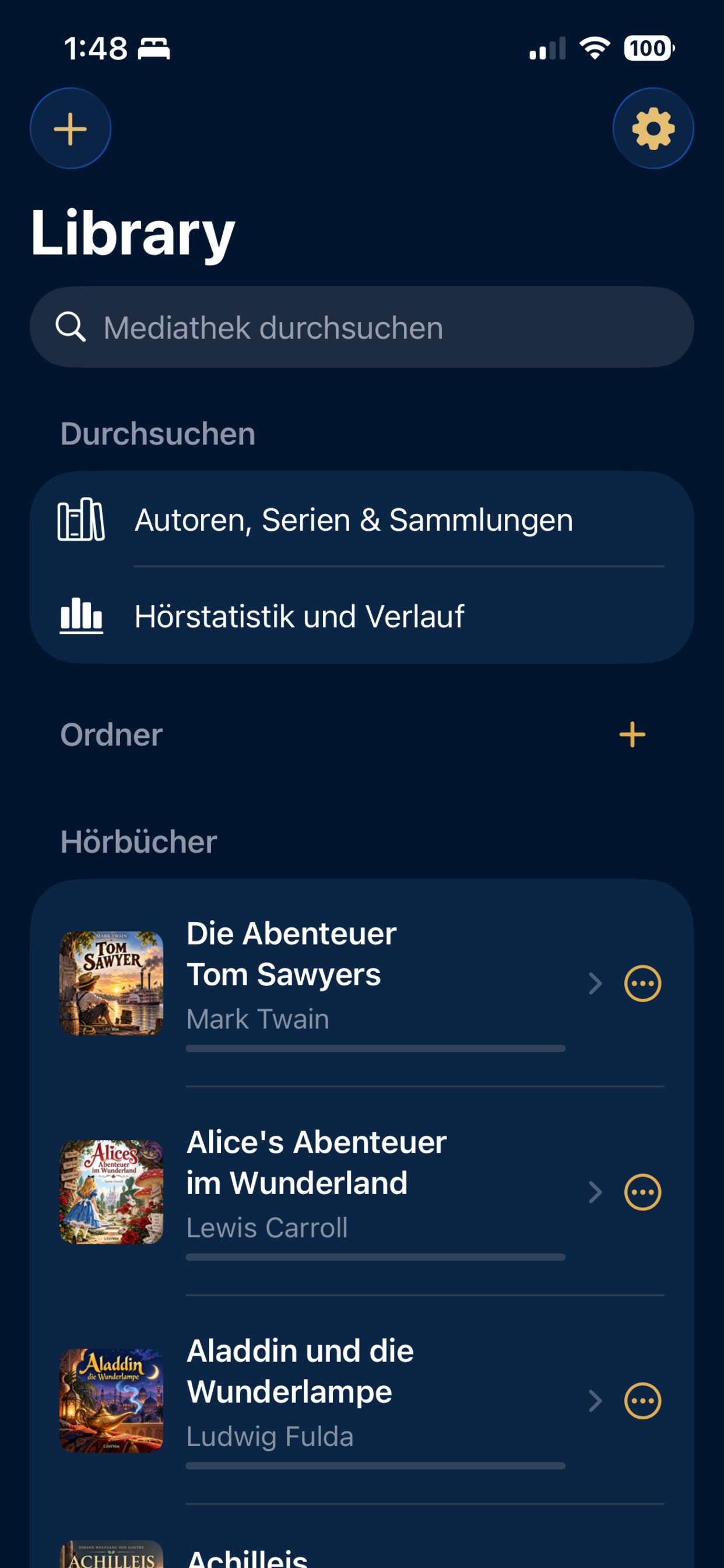 Kirshigo-Bibliothek auf dem iPhone